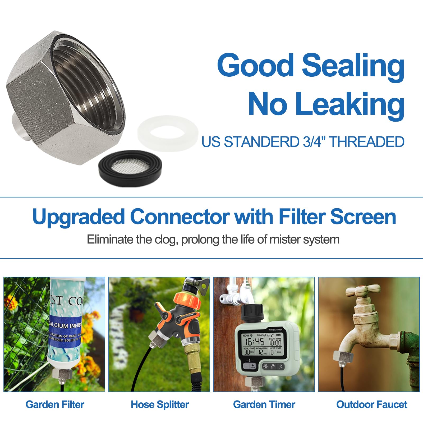 Brass fittings of POCKET PANDA misting system for secure connection