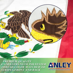 Brass grommets on Anley Mexico Flag for secure attachment