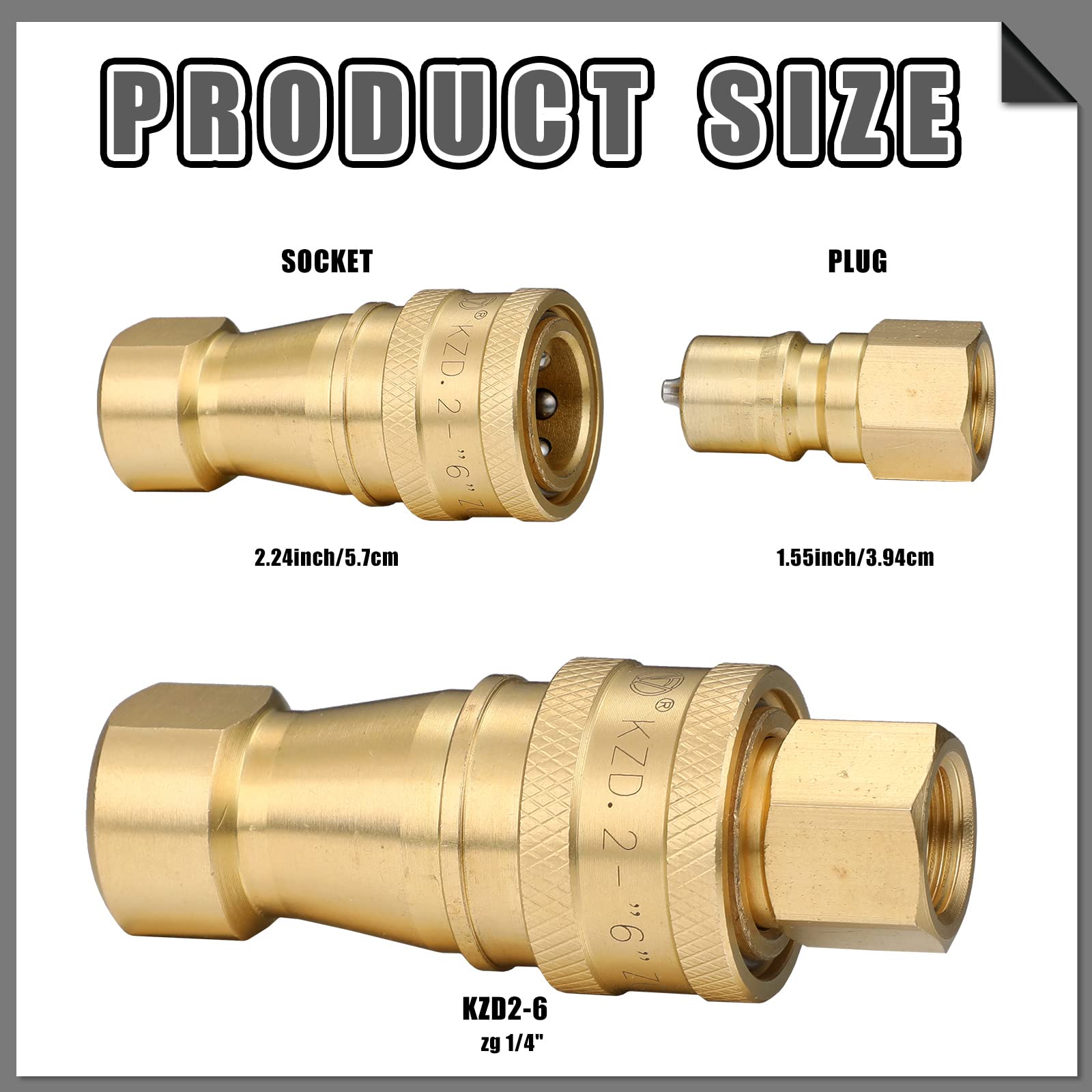 Brass quick coupler valve from Vinsot, front view