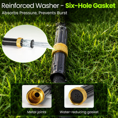 Brass splitter included with Bluepro flat soaker hose