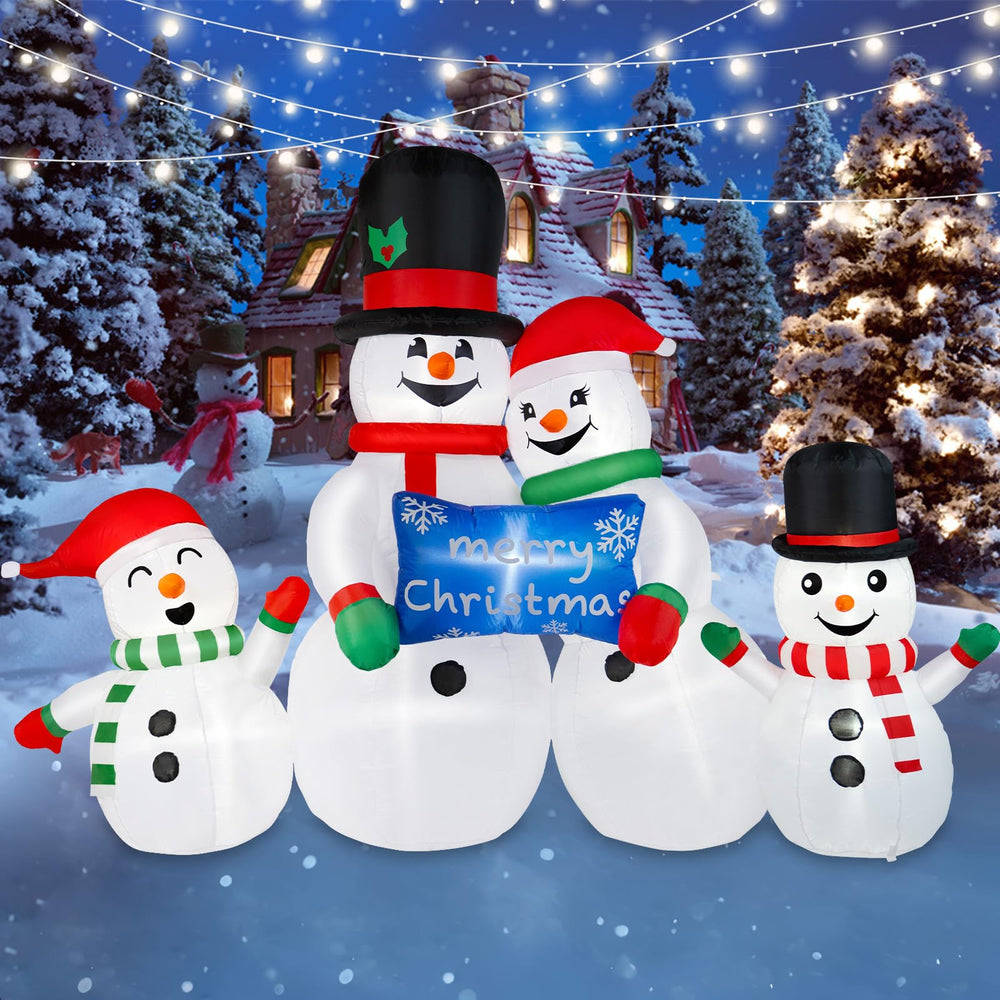 BRDJade 8FT Christmas inflatable snowman front view with LED lights