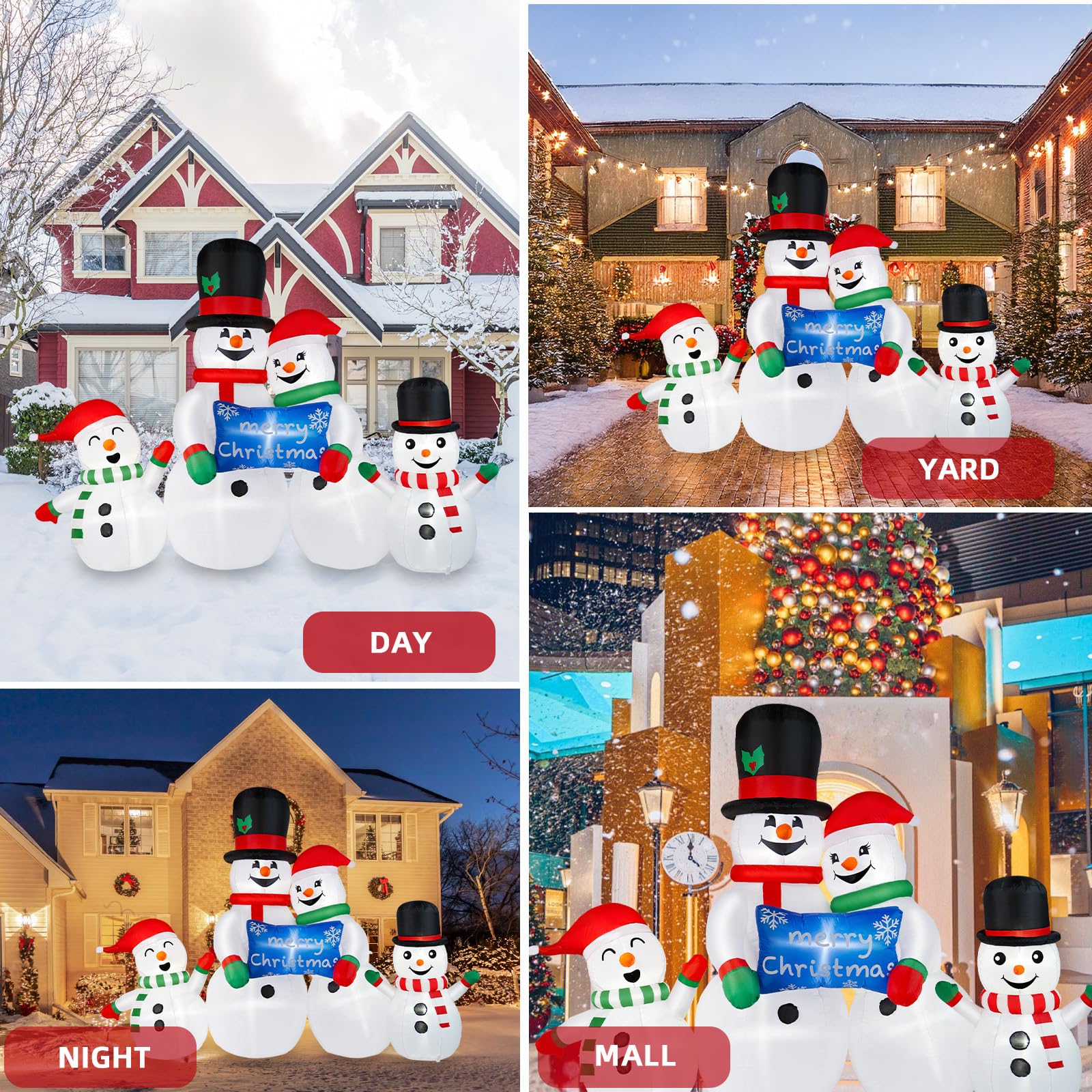 BRDJade inflatable snowman set up in front yard