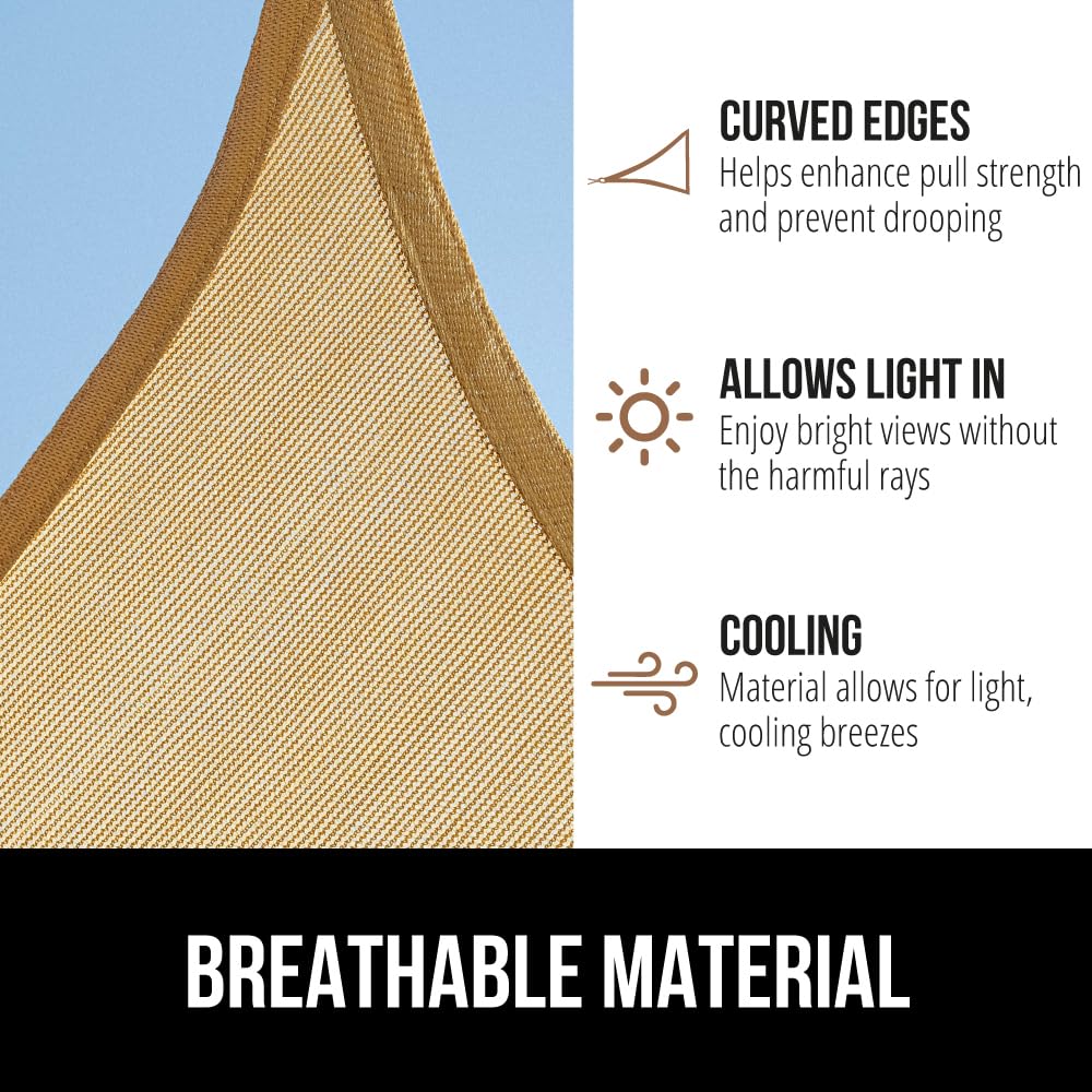 Breathable fabric of GORILLA GRIP Shade Sail in outdoor setting