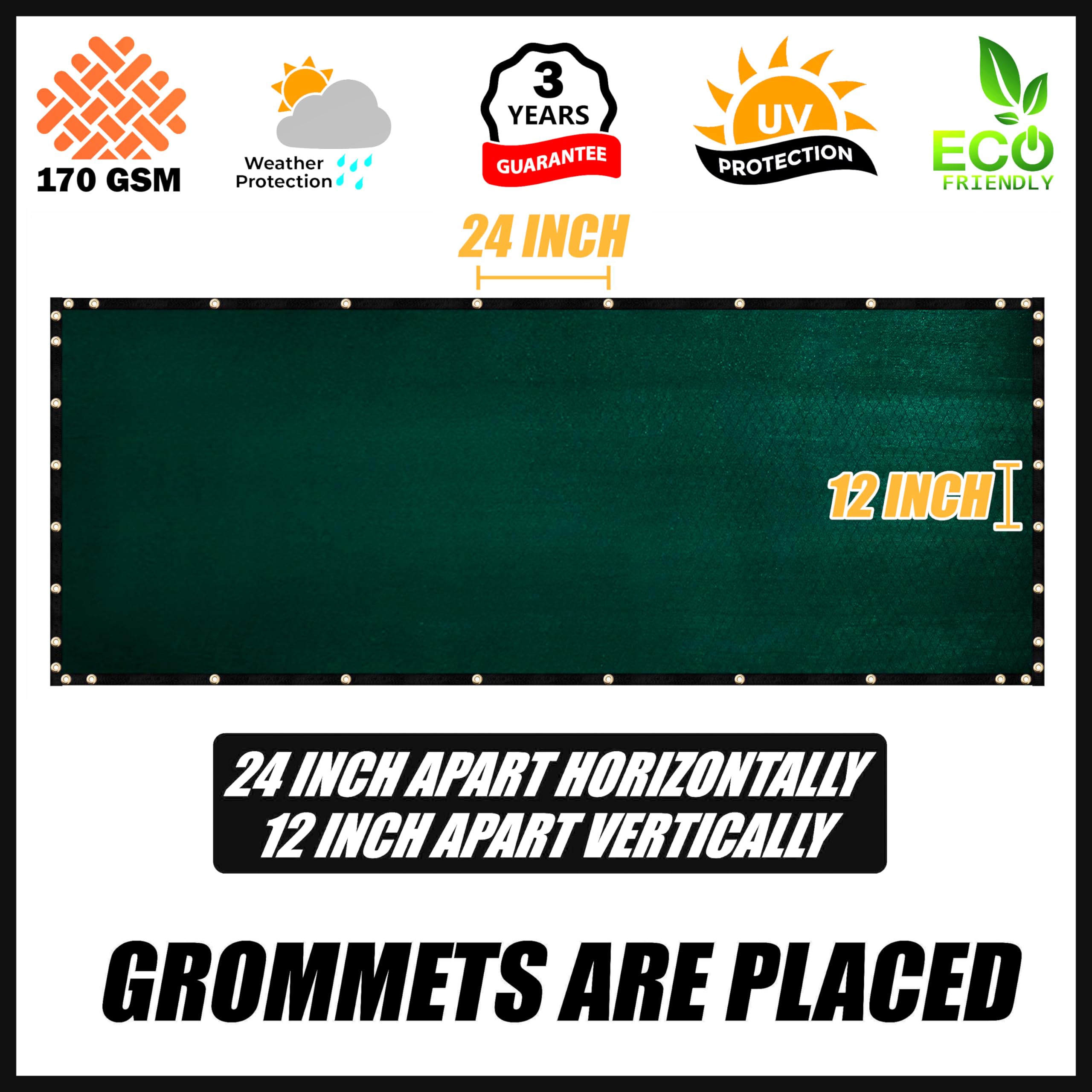 Breathable fabric of Royal Shade Green Privacy Screen