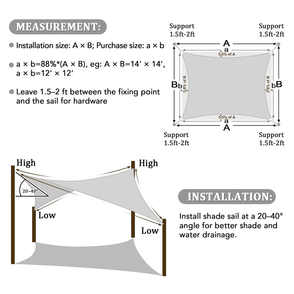Breathable fabric of Shade&Beyond light grey sun shade sail