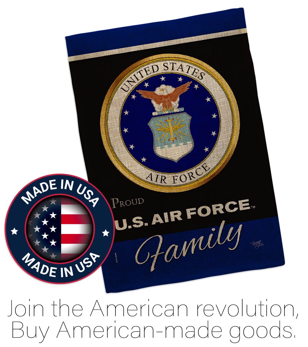 Breeze Decor Air Force Family Garden Flag in yard