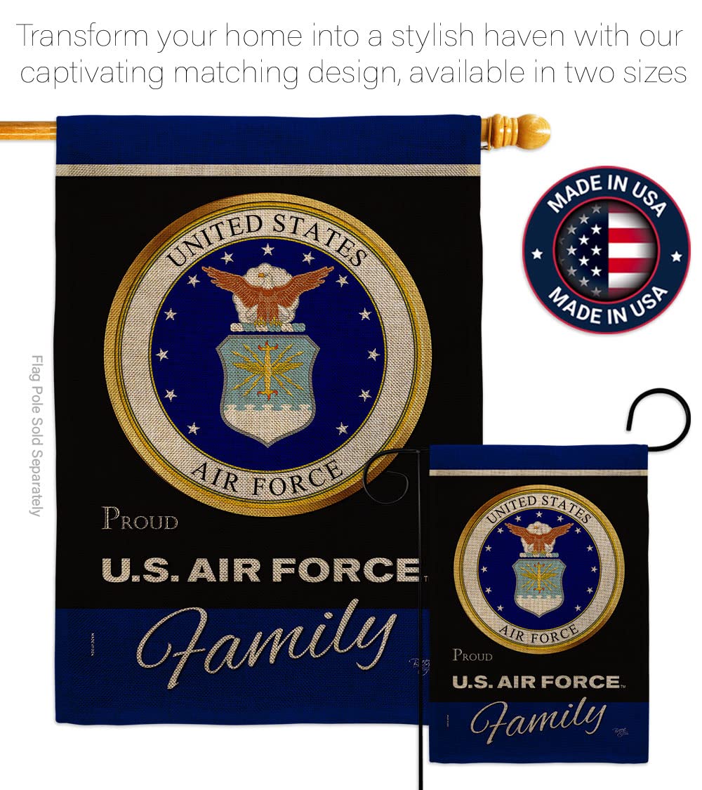 Breeze Decor Air Force Flag displayed in a garden