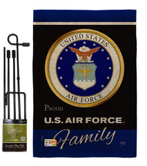 Breeze Decor Air Force Proudly Family Garden Flag front view