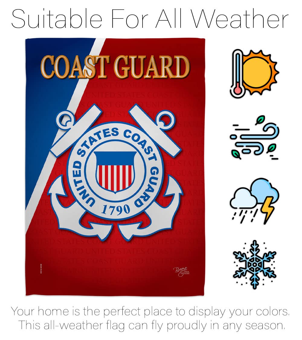 Breeze Decor US Coast Guard Garden Flag details of double stitching