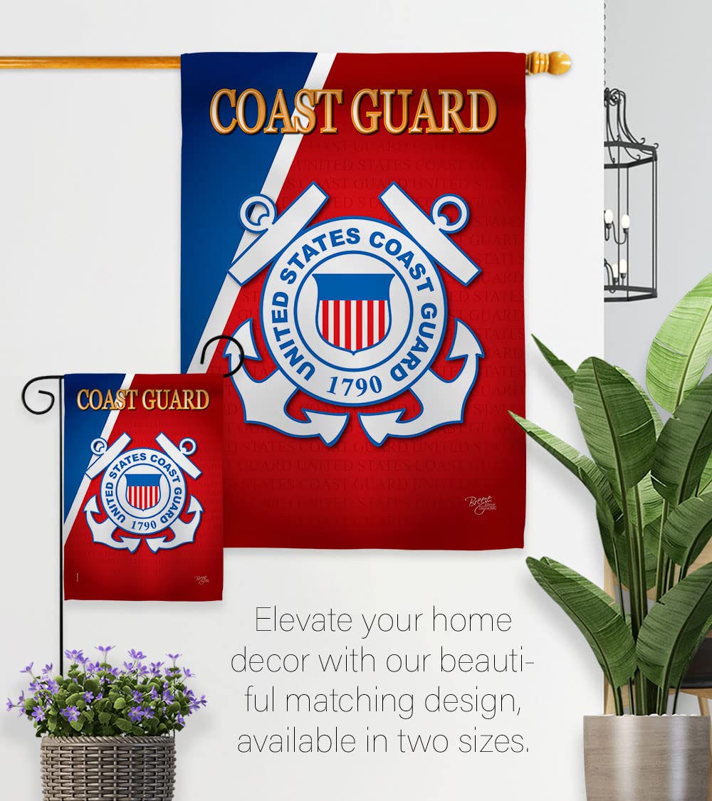 Breeze Decor US Coast Guard Garden Flag packaged for sale