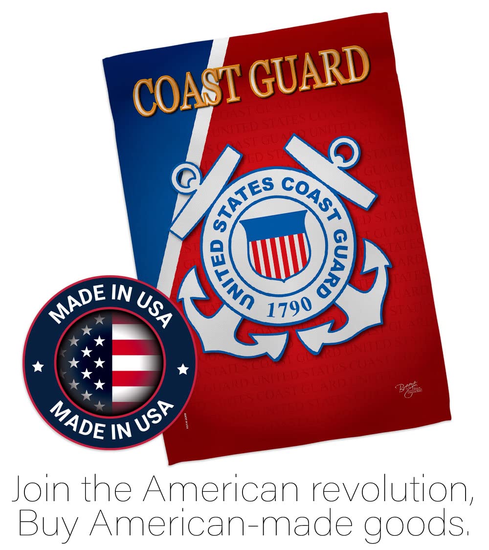 Breeze Decor US Coast Guard Garden Flag with vibrant colours
