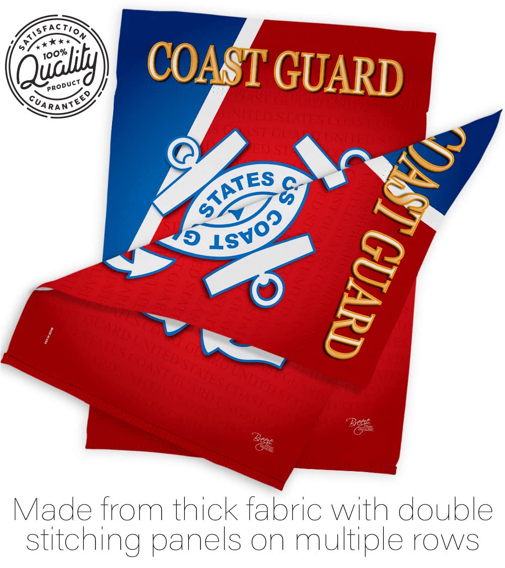 Breeze Decor US Coast Guard Garden Flag with visible text from both sides