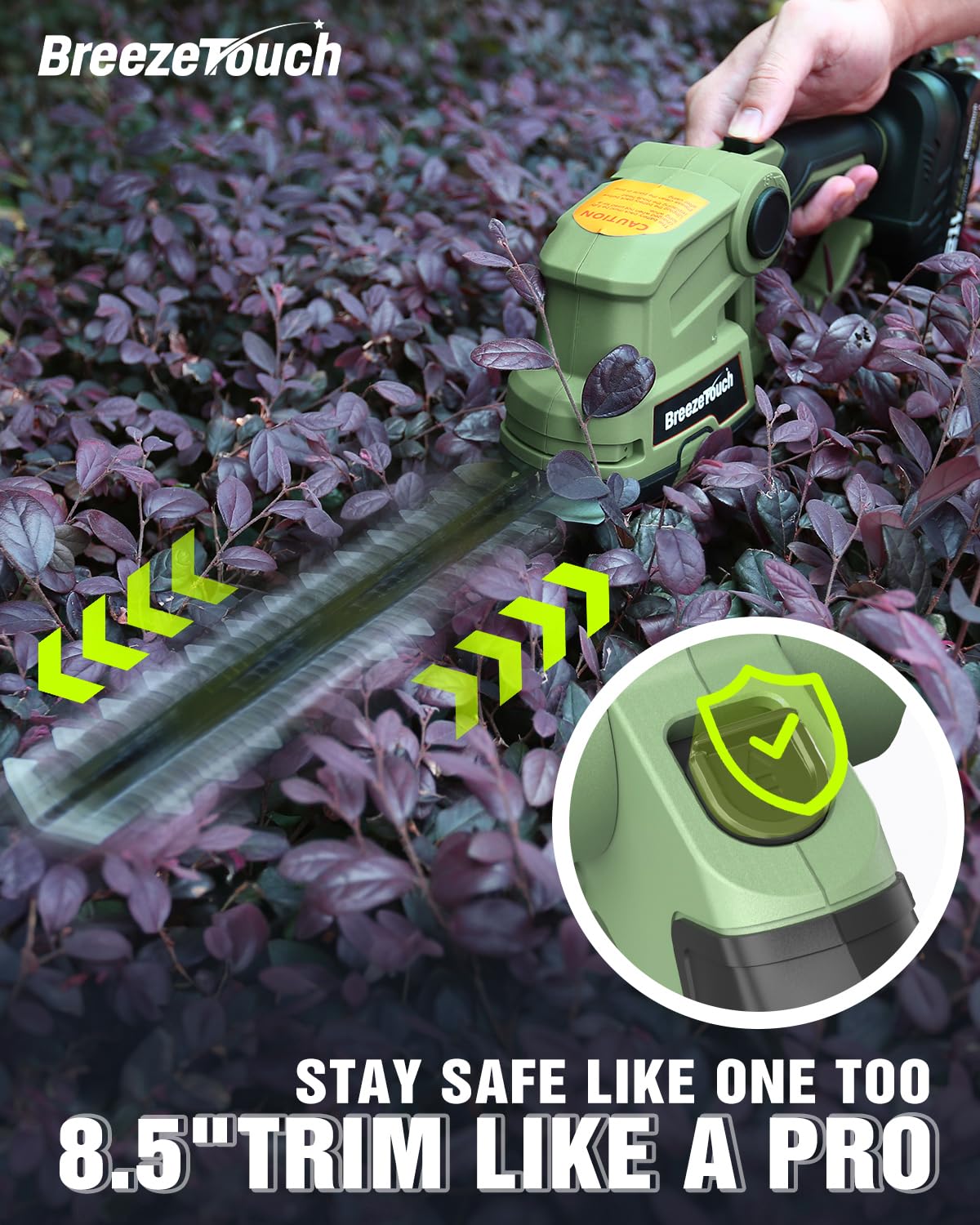 Breeze Touch hedge trimmer battery and charger included