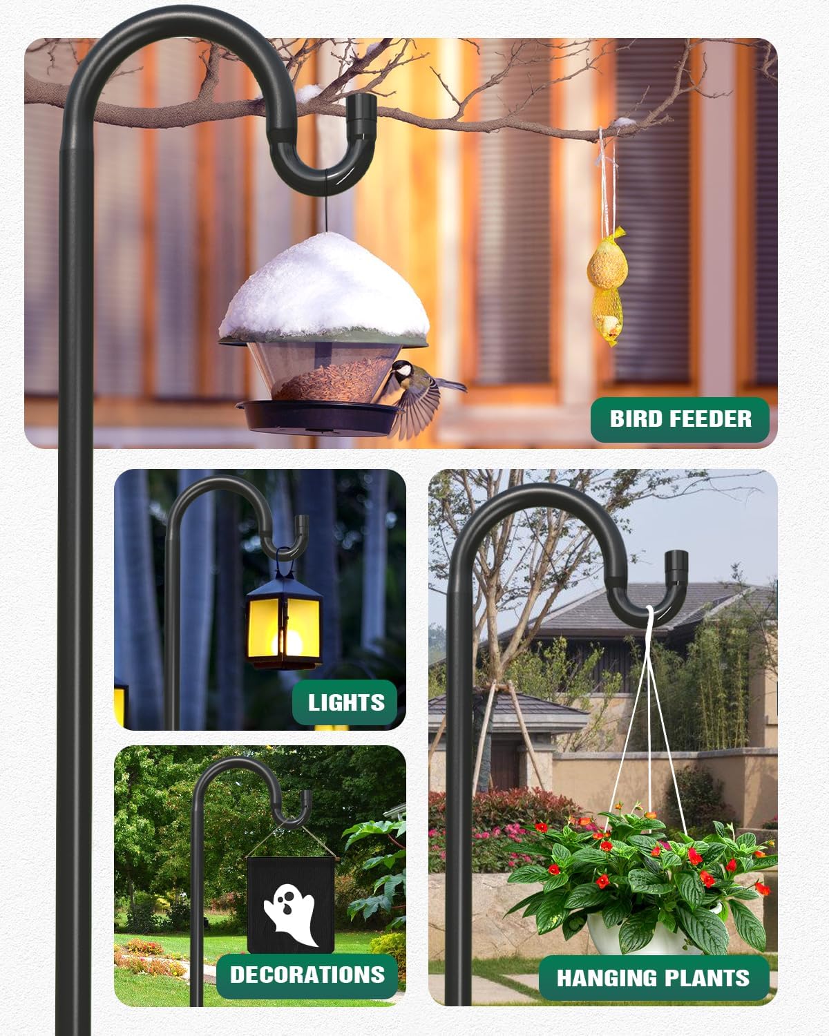 Breeze Touch shepherd hook with bird feeder