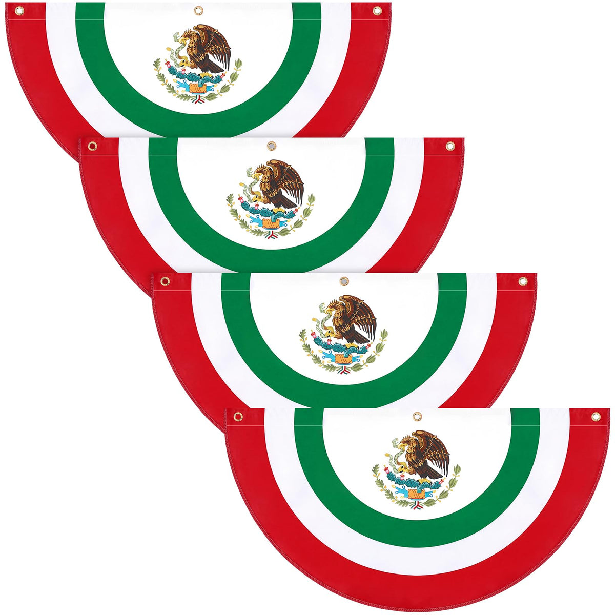 Breling Mexican bunting flags green, white, red front view