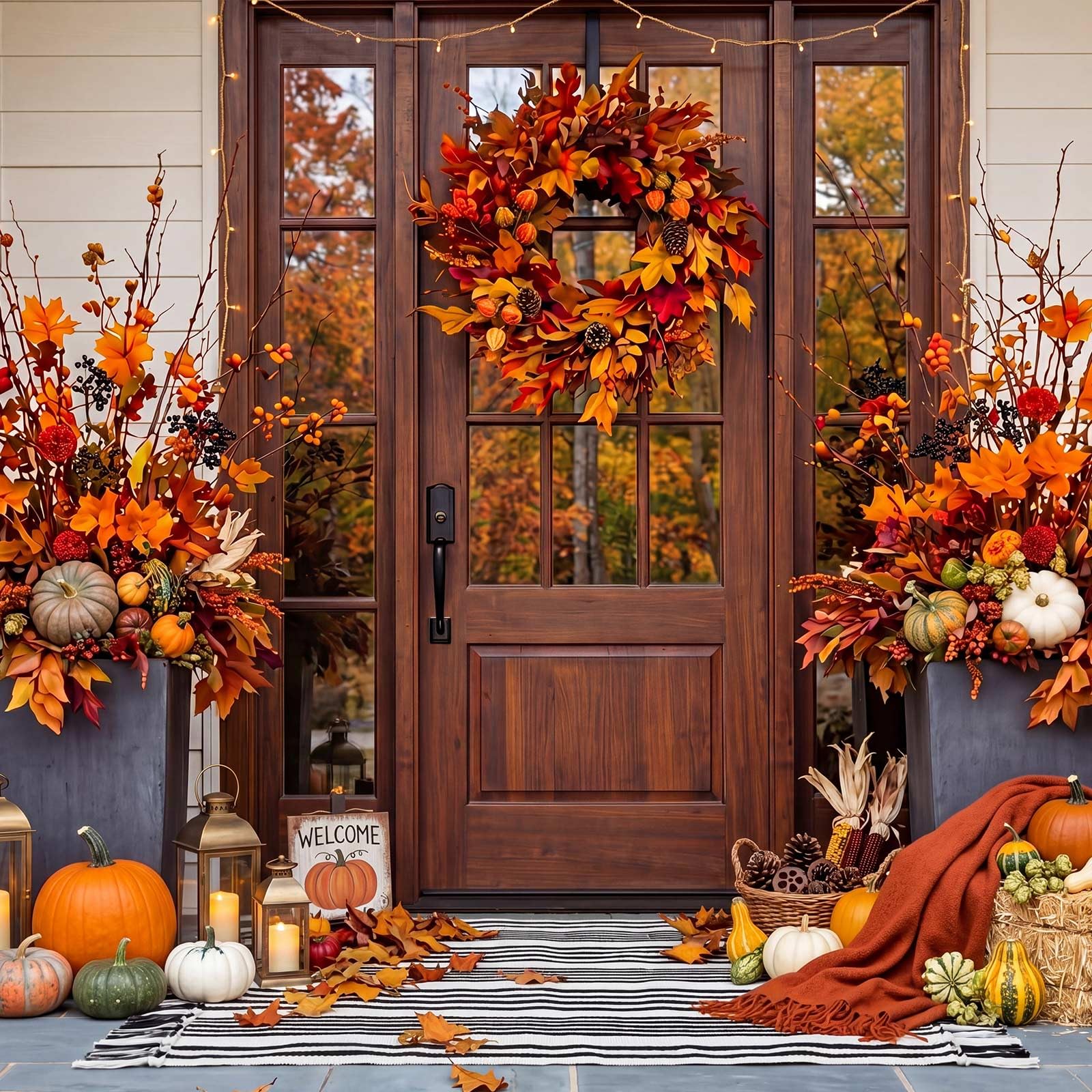 Breling outdoor rug during autumn season