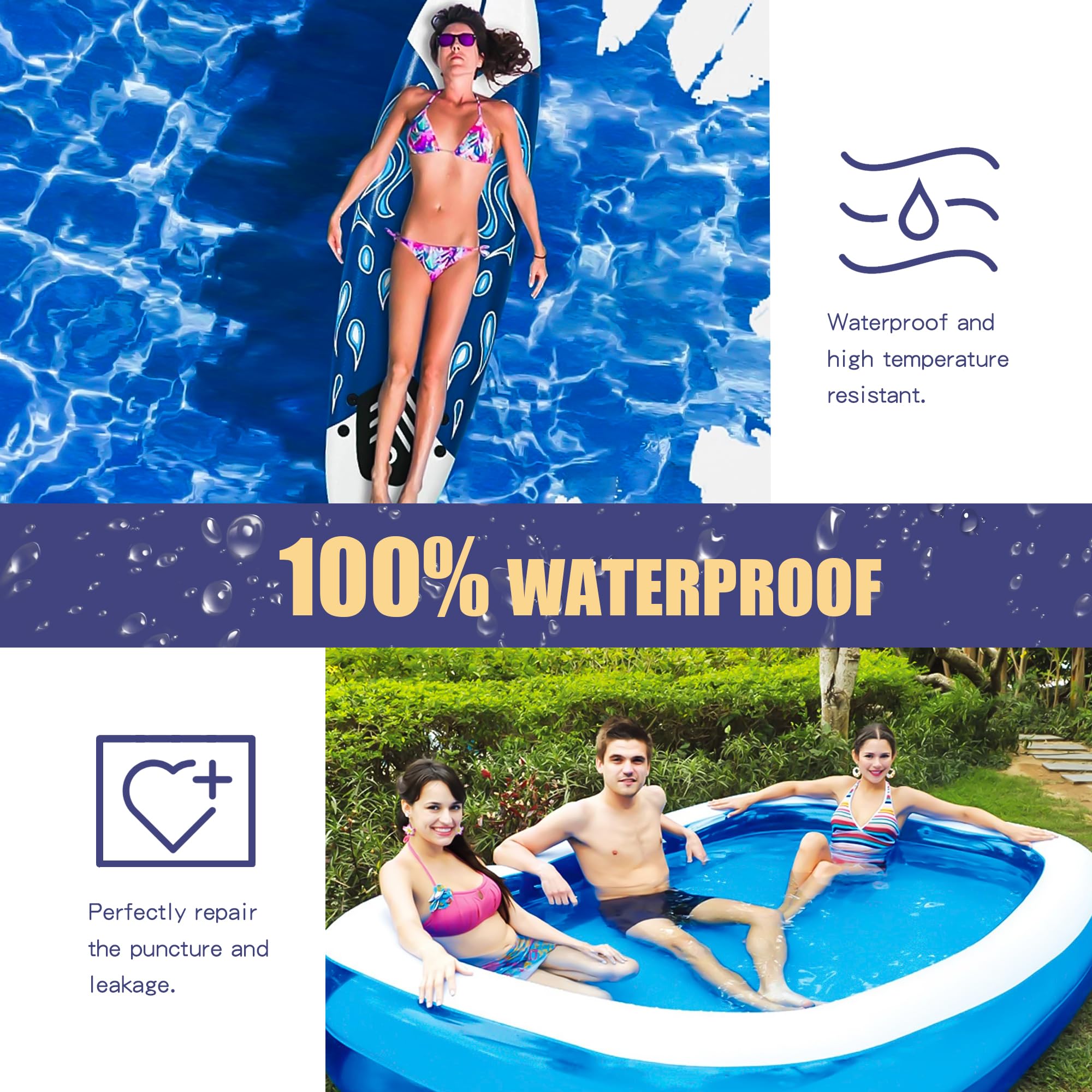 Breliter repair tape on a swimming pool float