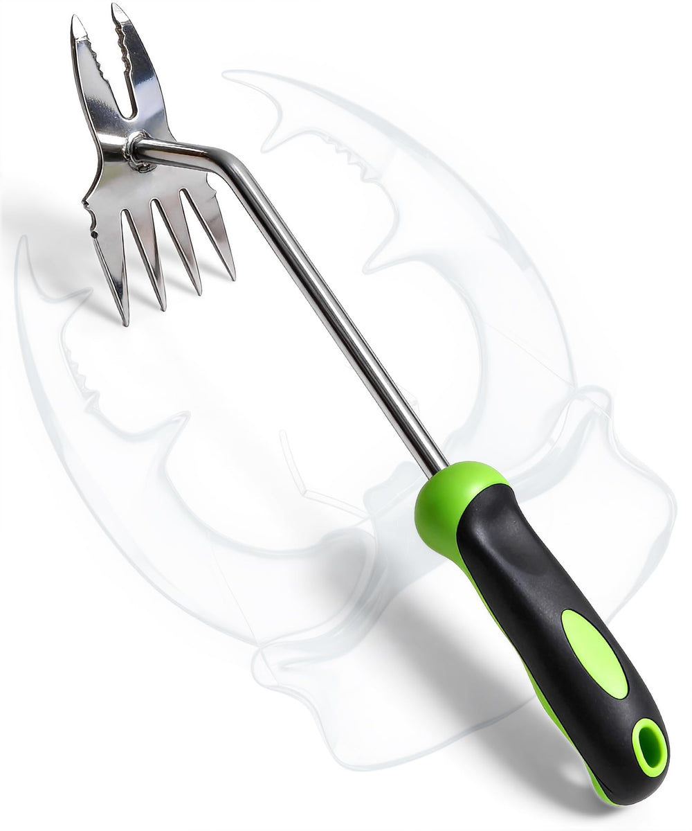 BREWIN TOOLS 2-in-1 Hand Weeder Puller front view with green handle