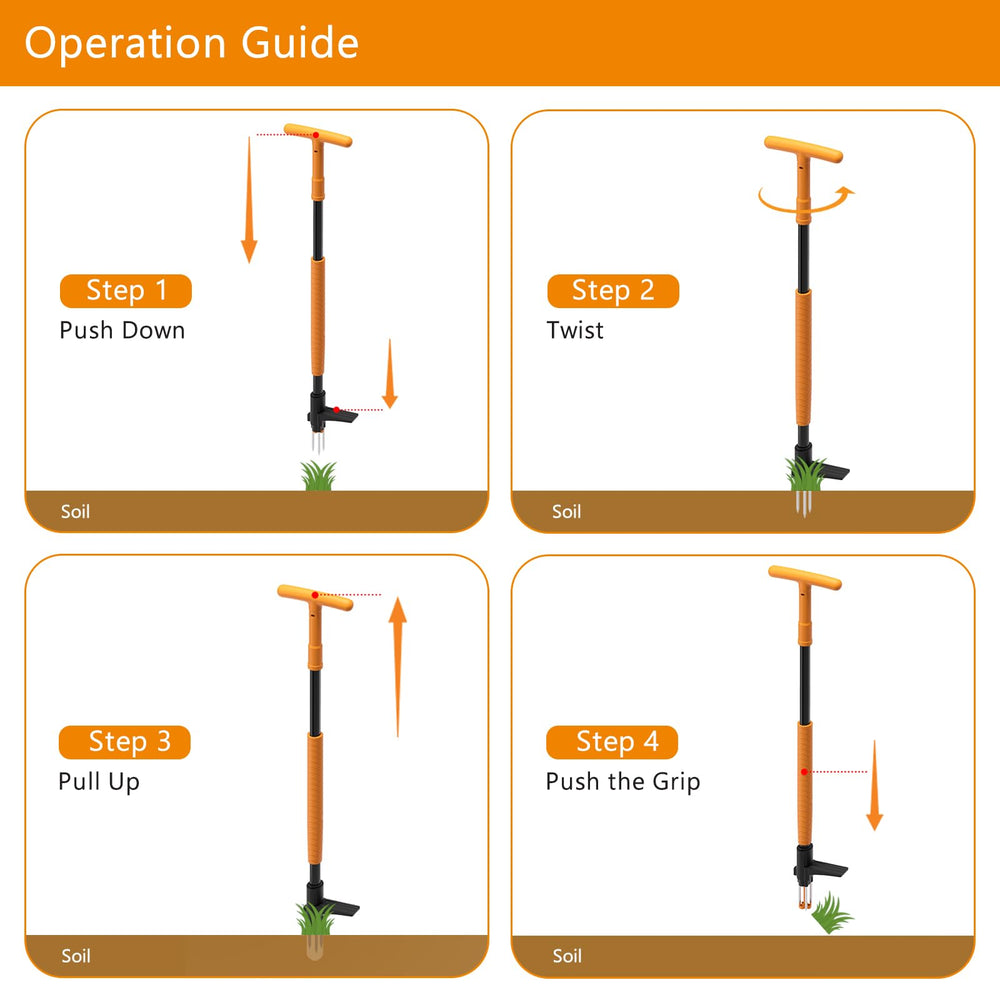 BREWIN TOOLS weeder with three sharp pins for gripping weeds