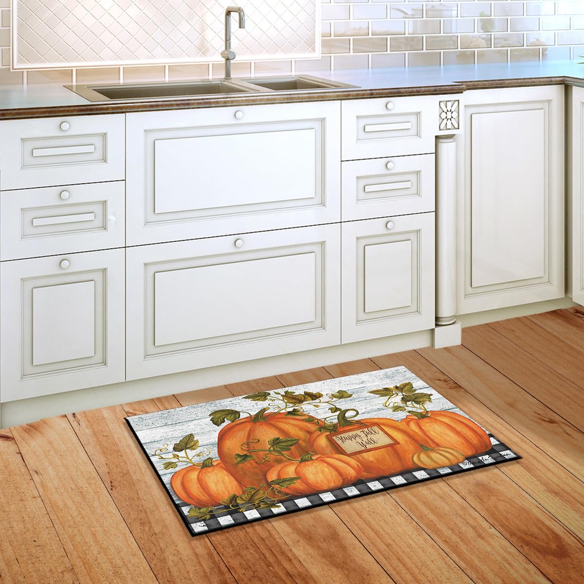 Briarwood Lane doormat showing vibrant fall design