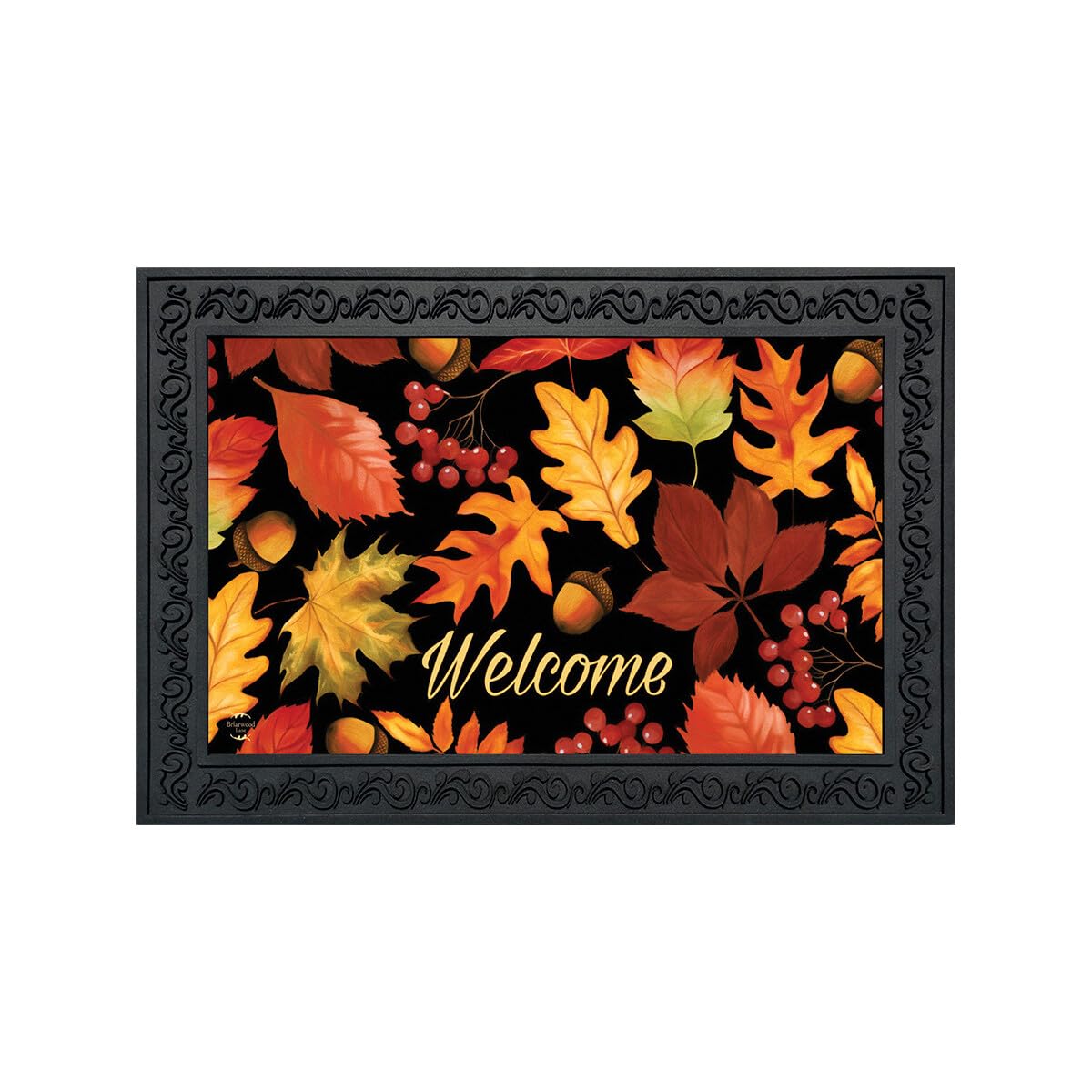 Briarwood Lane Fall Doormat front view with fall leaves design