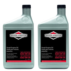 Briggs & Stratton 100074 5W-30 Synthetic Oil front view, 1-quart bottle