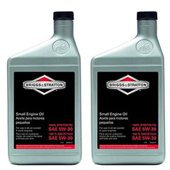 Briggs & Stratton 100074 5W-30 Synthetic Oil pack of two bottles on display