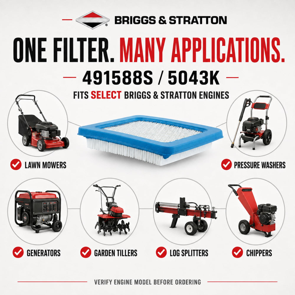 Briggs & Stratton 491588S air filter in outdoor setting