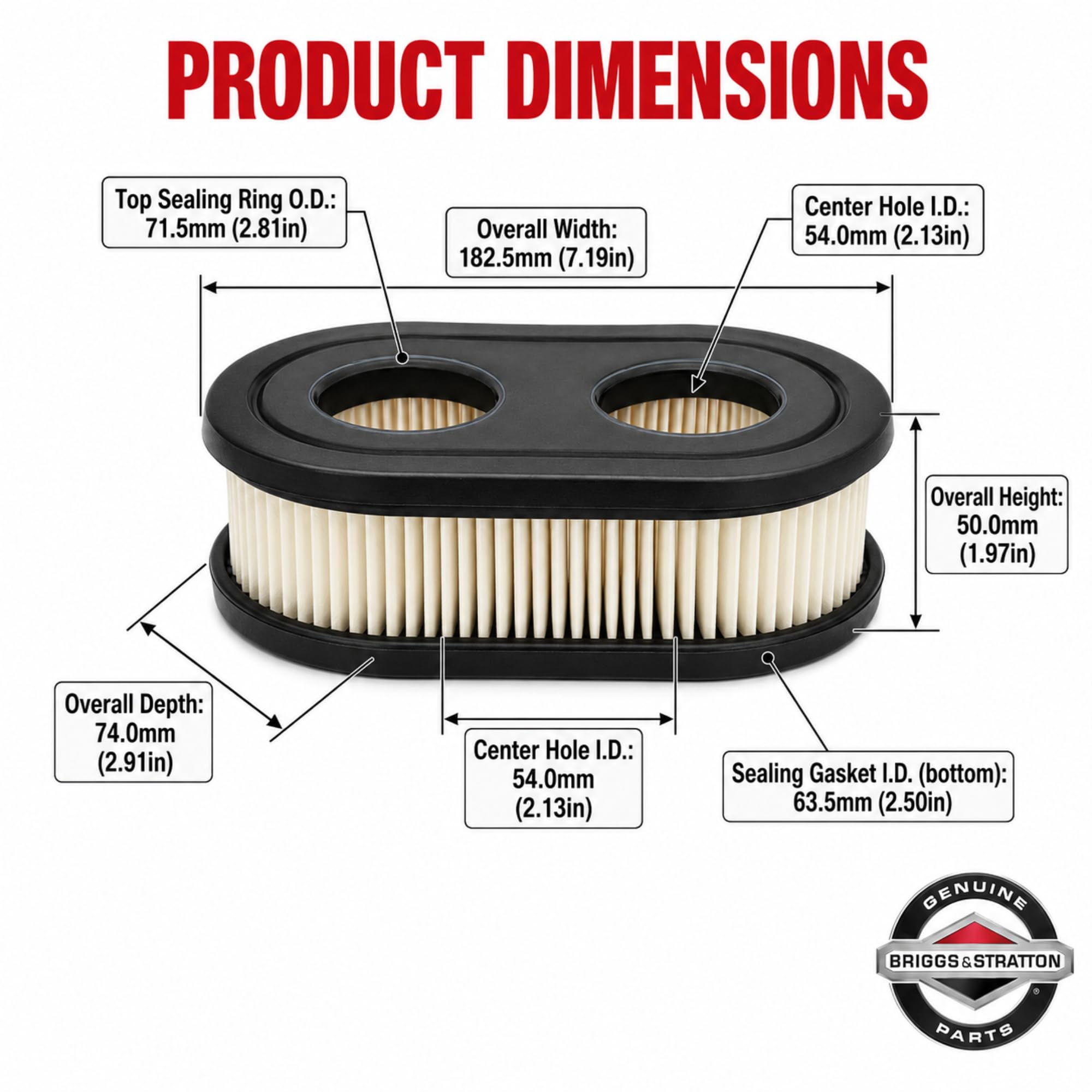 Briggs & Stratton 593260 Air Cleaner Cartridge Filter packaging