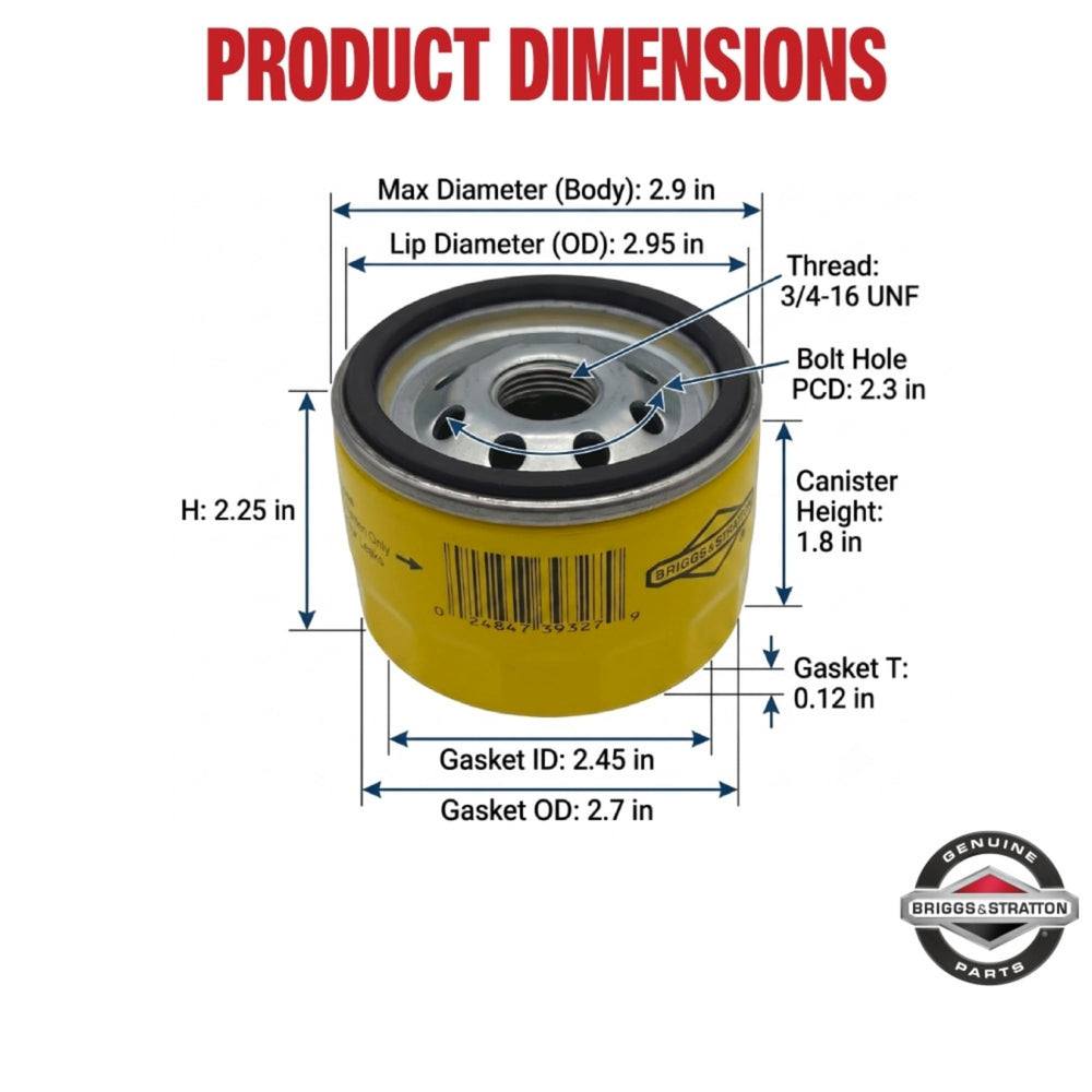 Briggs & Stratton 696854 Oil Filter with tools for installation
