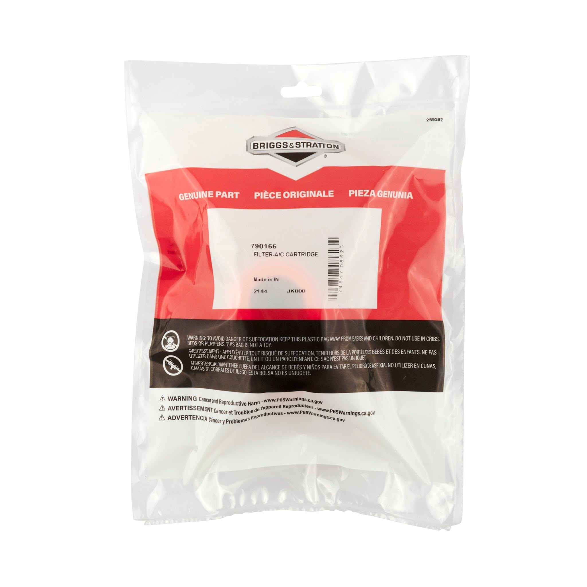 Briggs & Stratton 790166 Air Cleaner Cartridge Filter in packaging