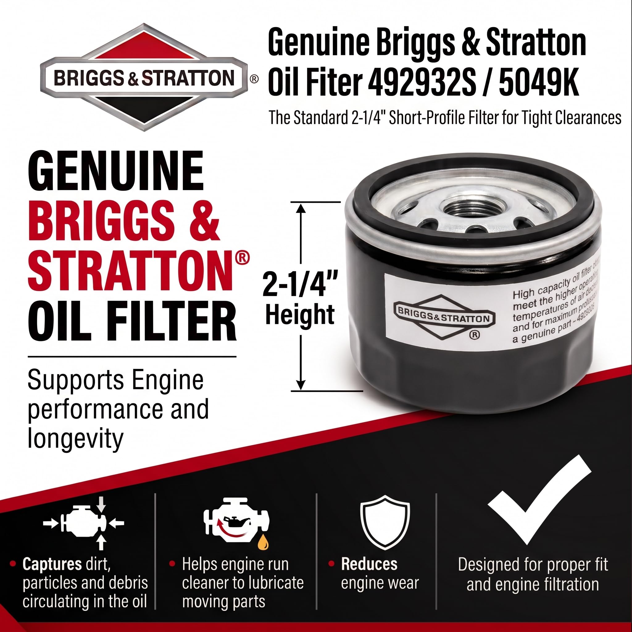 Briggs & Stratton oil filter in packaging
