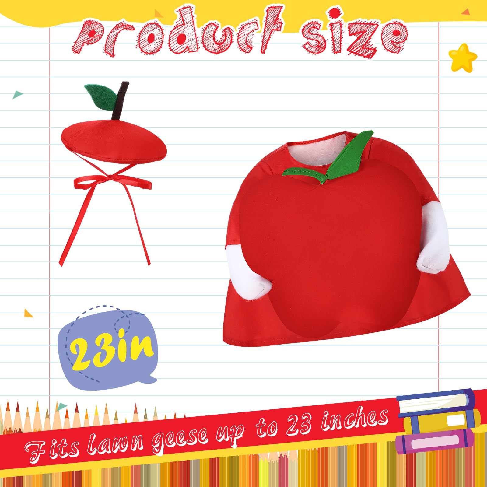 Bright apple hat designed for porch geese