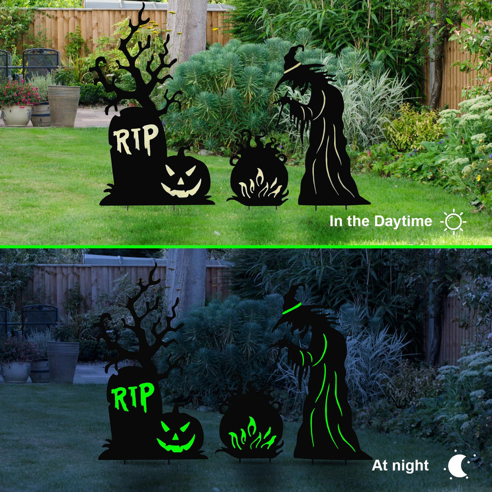 BRIGHTDECK tombstone with pumpkin yard sign