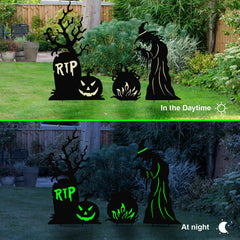 BRIGHTDECK tombstone with pumpkin yard sign
