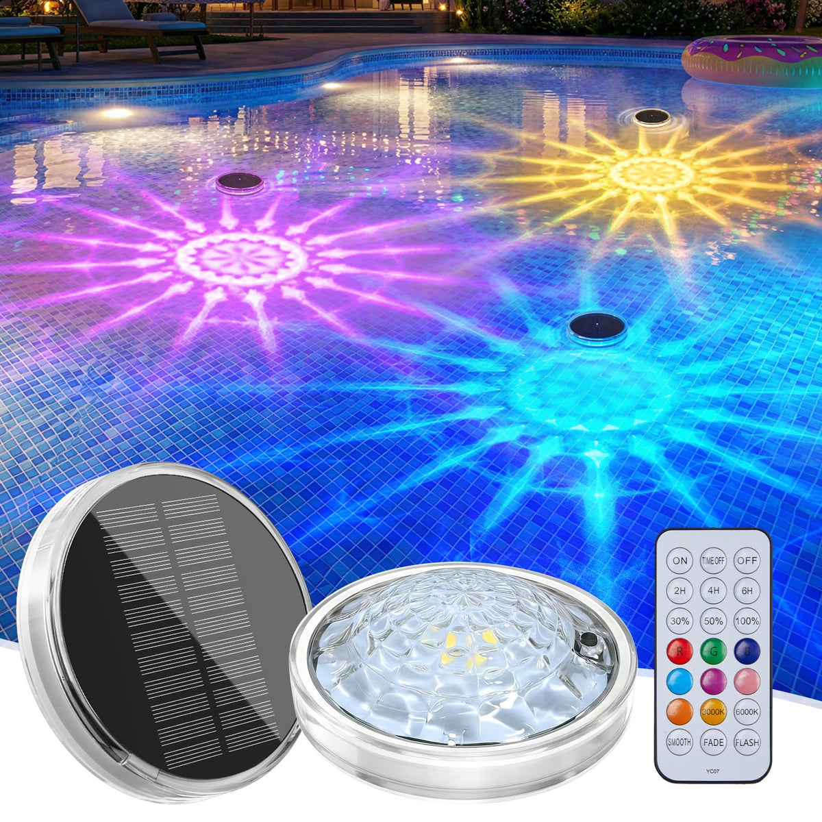 Brightown Floating Solar Pool Lights front view