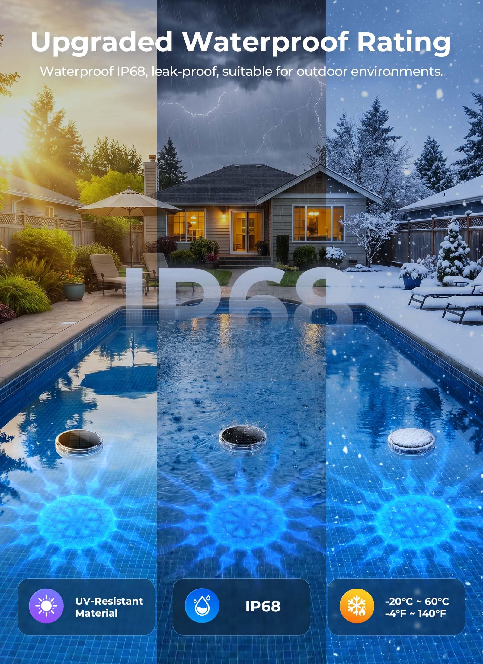 Brightown Floating Solar Pool Lights with solar panel