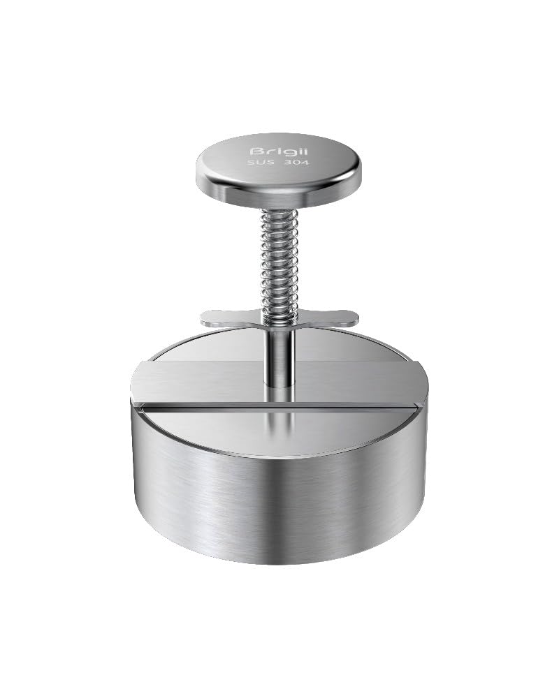 Brigii Burger Press 4.5 inch stainless steel front view