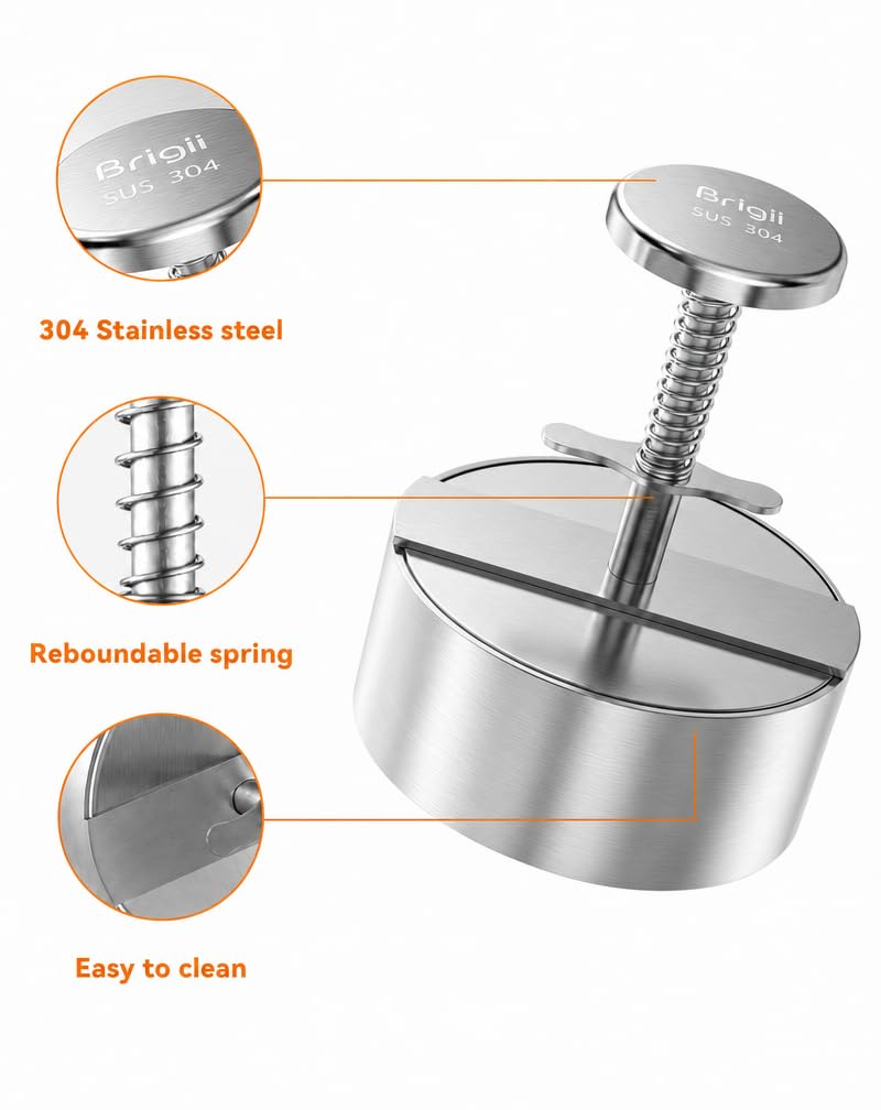 Brigii Burger Press showing weight markers on the base