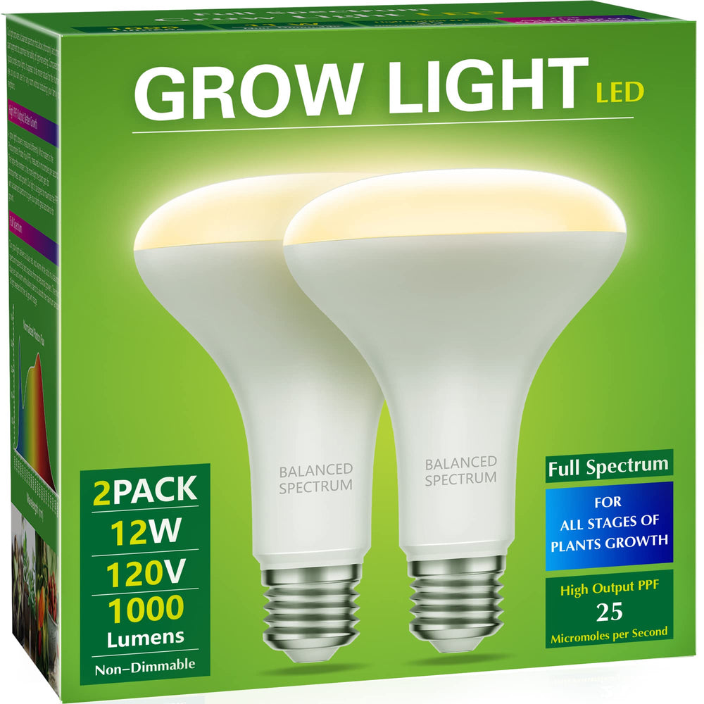 Briignite BR30 LED Grow Light Bulb front view with white finish