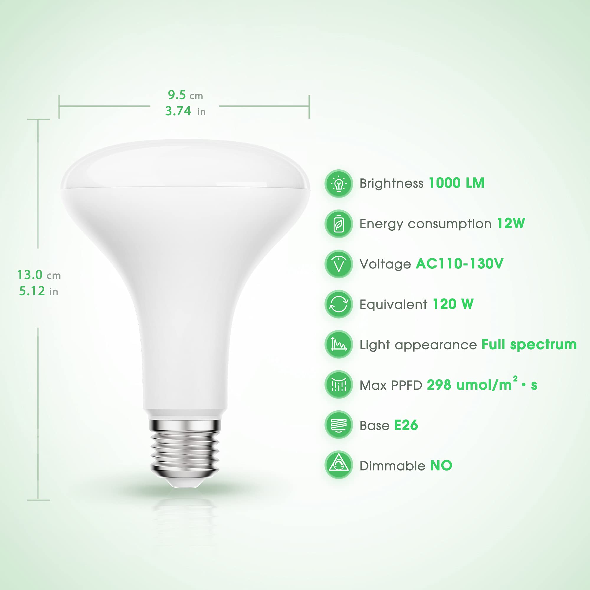 Briignite BR30 LED Grow Light Bulb packaging with product details