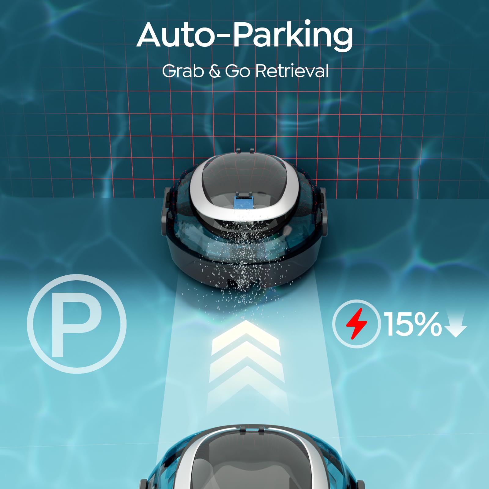 BRINBO S2 charging at pool edge
