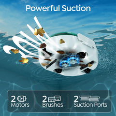 BRINBO S2 Pool Vacuum Robot cleaning debris from pool floor