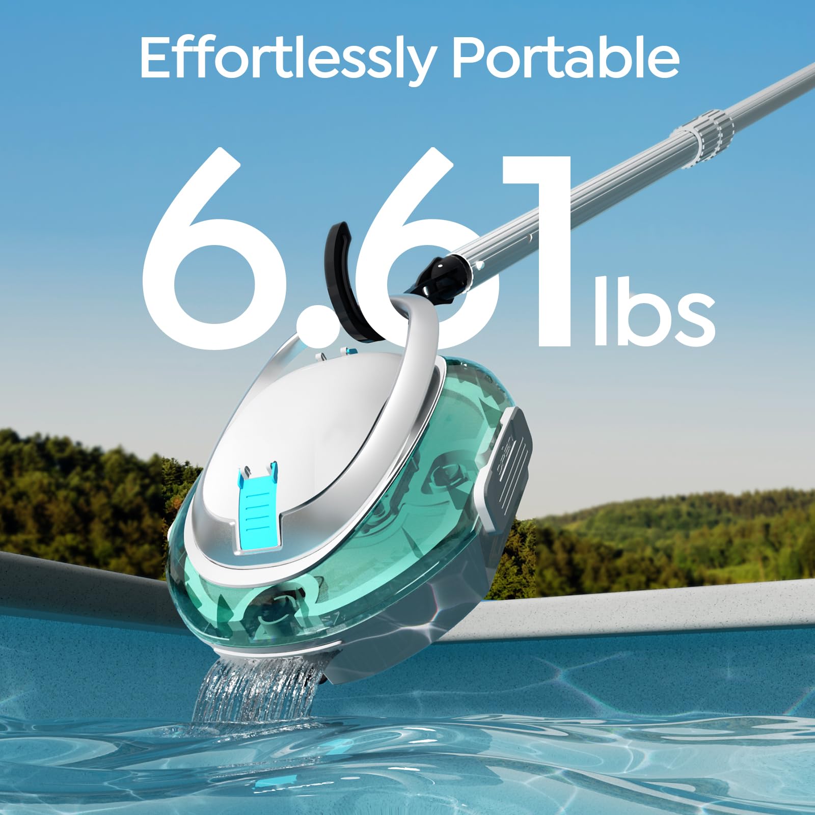 BRINBO S2 Pool Vacuum Robot in action on a flat-bottom pool