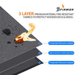 Brinman BBQ Mat showing double-sided fireproof design