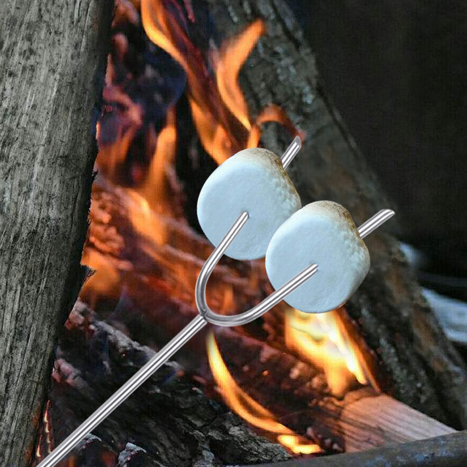 BRIOUT roasting sticks packed in storage bag for camping