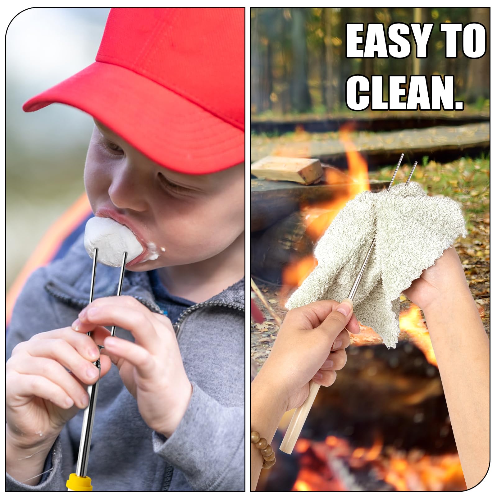BRIOUT roasting sticks with heat-resistant wood handles