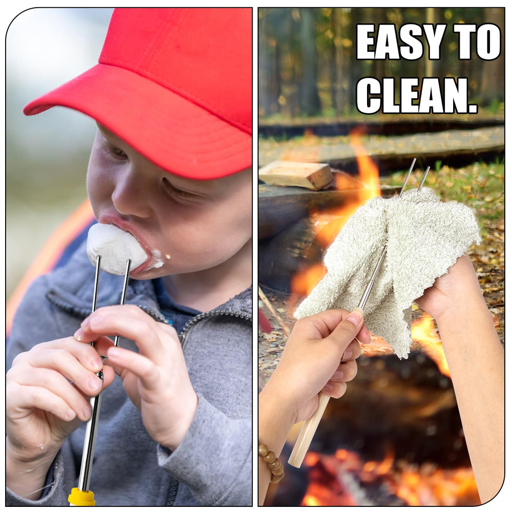 BRIOUT roasting sticks with heat-resistant wood handles