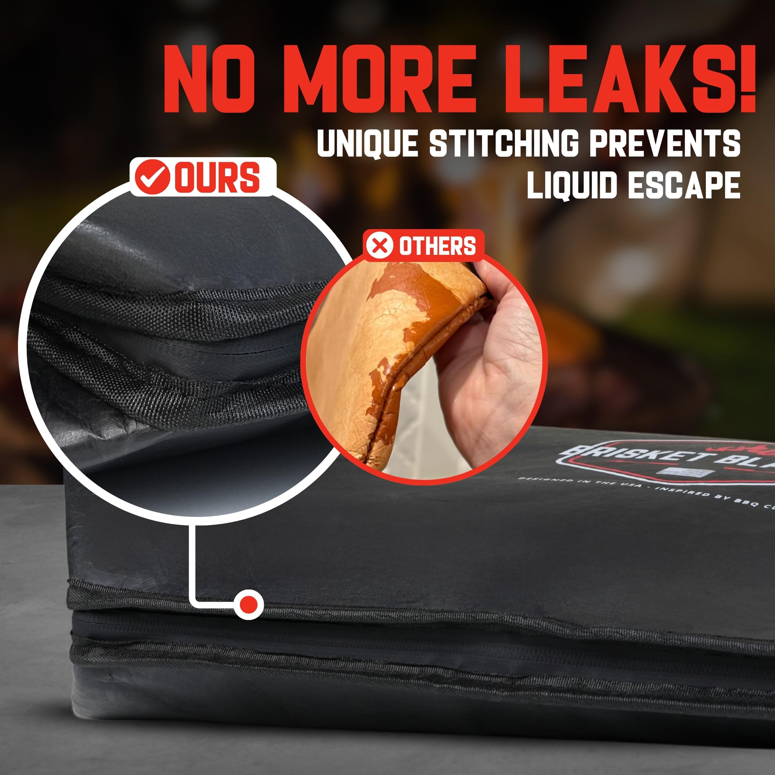 Brisket Blanket BBQ Blanket showing wide mouth and zipper
