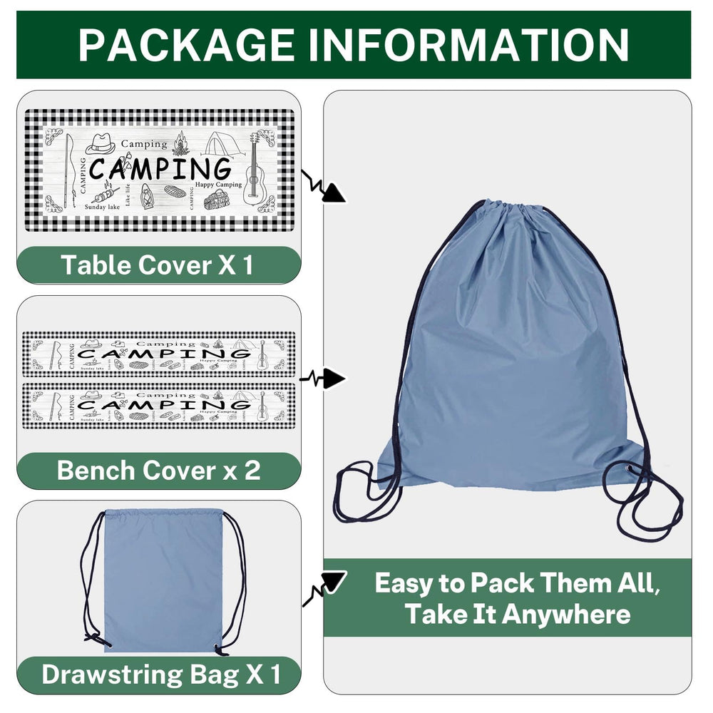 Britown Picnic Table Cover Set in a camping setting